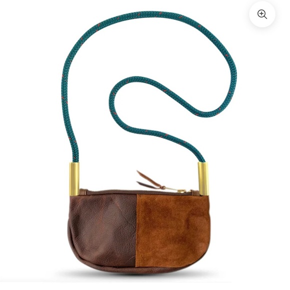 Wildwood Oyster Co. Brown Leather Zip Crossbody & Portland Leather Goods tassel